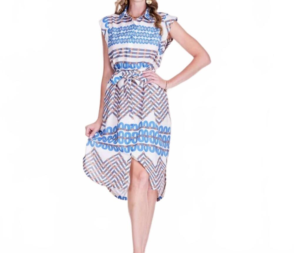 NEW JADE the retro link midi dress in blue